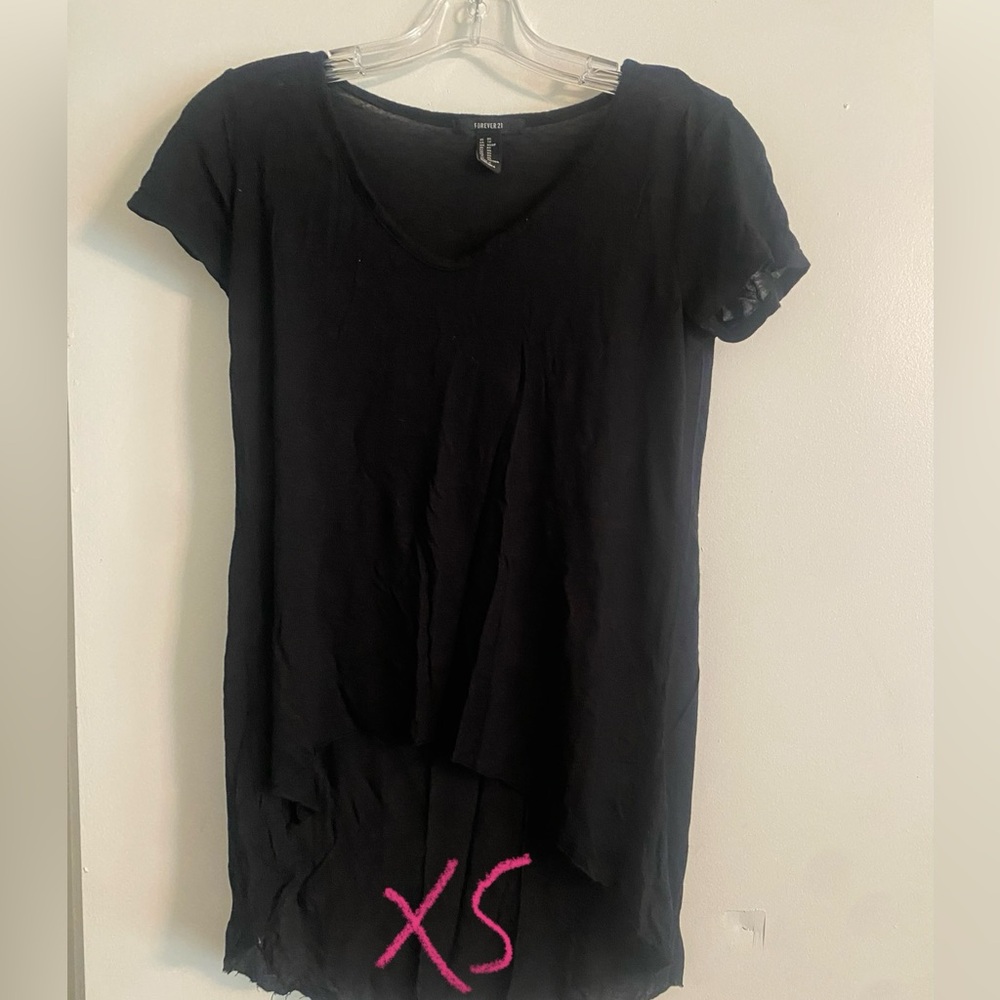 Black semi-sheer short sleeve tshirt